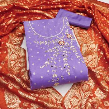  purple weaving & handwork banarasi modal dress material 1