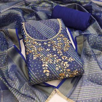  bandhani print & handwork simmer cotton silk dress material 1