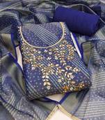 Women's unstitched bandhani print & handwork simmer cotton silk dress material (msmfc11603a)