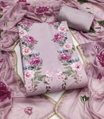 Women's unstitched digital print & handwork premium roman cotton dress material (msmfc11605a)