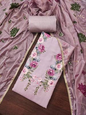  digital print & handwork premium roman cotton dress material 4