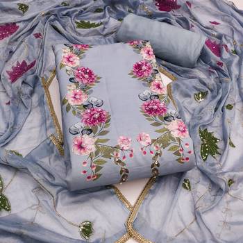  digital print & handwork premium roman cotton dress material 1
