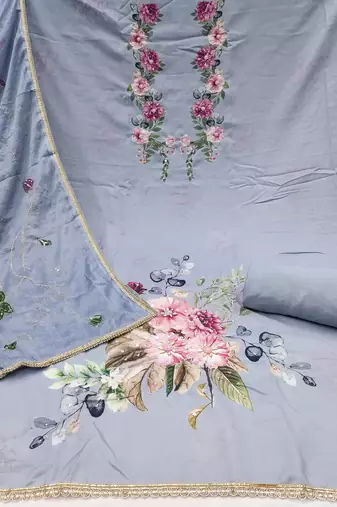  digital print & handwork premium roman cotton dress material