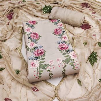 digital print & handwork premium roman cotton dress material 1