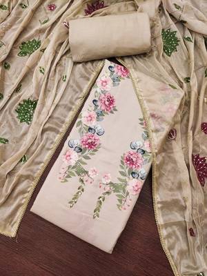 digital print & handwork premium roman cotton dress material 4
