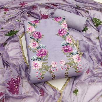  digital print & handwork premium roman cotton dress material 1
