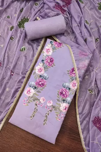  digital print & handwork premium roman cotton dress material