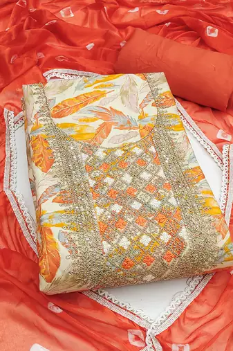 Women's multi unstitched digital print & handwork jaam cotton dress material (msmfc11606a)