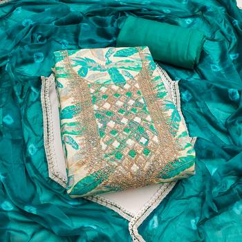  multi digital print & handwork jaam cotton dress material 1