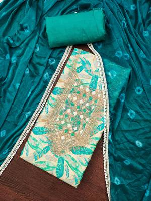  multi digital print & handwork jaam cotton dress material 4