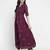 Purple rayon rogan printed & trim work anarkali kurta bottom dupatta set