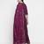 Purple rayon rogan printed & trim work anarkali kurta bottom dupatta set