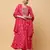 Pink rayon printed & embroidered work anarkali kurta bottom dupatta set