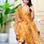 mustard cotton printed & embroidered work angrakha kurta bottom dupatta set
