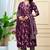purple cotton printed & embroidered work angrakha kurta bottom dupatta set