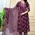 purple cotton printed & embroidered work angrakha kurta bottom dupatta set