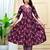 purple cotton printed & embroidered work angrakha kurta bottom dupatta set