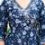navy blue cotton printed & embroidered work angrakha kurta bottom dupatta set