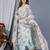 Green cotton printed & embroidered work straight kurta bottom & dupatta set