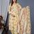 Yellow cotton printed & embroidered work straight kurta bottom & dupatta set