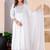 White rayon printed  & embroidered work straight kurta bottom & dupatta set