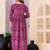 Purple rayon printed  & embroidered work straight kurta bottom & dupatta set