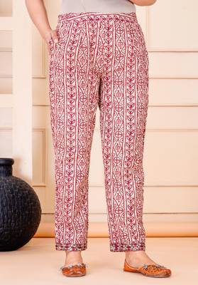 Mahroon cotton printed & embroidered work straight kurta bottom & dupatta set 3