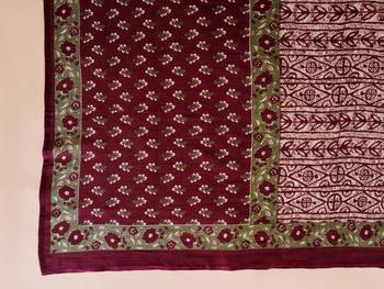 Mahroon cotton printed & embroidered work straight kurta bottom & dupatta set 4