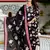 Black cotton printed & embroidered work straight kurta bottom & dupatta set