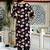 Black cotton printed & embroidered work straight kurta bottom & dupatta set