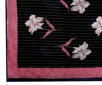 Black cotton printed & embroidered work straight kurta bottom & dupatta set 5