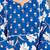 Blue cotton printed & hand work straight kurta bottom & dupatta set