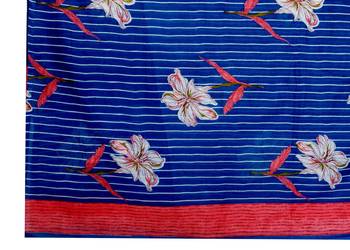 Blue cotton printed & hand work straight kurta bottom & dupatta set 5