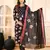Black cotton printed & hand work straight kurta bottom & dupatta set