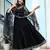 Black rayon solid & gota patti work anarkali kurta bottom dupatta set