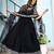 Black rayon solid & gota patti work anarkali kurta bottom dupatta set