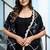 Black rayon solid & gota patti work anarkali kurta bottom dupatta set