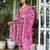 Purple cotton printed & gota patti work anarkali kurta bottom dupatta set