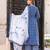 Blue rayon printed & embroidred work anarkali kurta bottom dupatta set