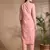 Pink cotton printed & embroidred work kurta bottom dupatta set