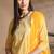 Yellow cotton printed & embroidred work kurta bottom dupatta set