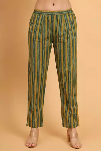 Green cotton printed & embroidred work kurta bottom dupatta set
