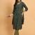 Green cotton printed & embroidred work kurta bottom dupatta set