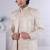 White silk embroidered indo western for mens