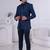 Blue silk embroidered indo western for mens