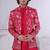 Red silk embroidered indo western for mens