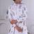 White silk embroidered indo western for mens