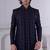 Blue silk embroidered indo western for mens