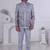 Grey rayon embroidered indo western for mens