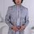 Grey rayon embroidered indo western for mens
